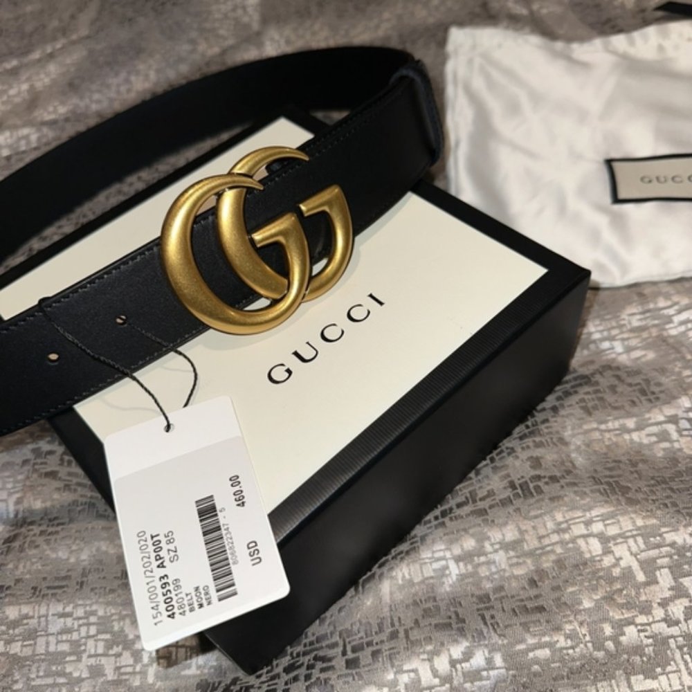 Gucci Black Marmont Belt for Sale